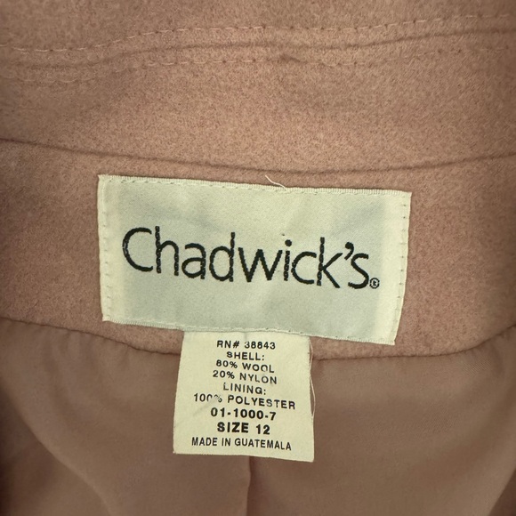 Chadwicks Blush Wool Blend Coat - Size 12 - Picture 5 of 8